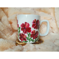 Hibiskusy ręcznie malowany kubek 270 ml.