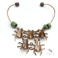 Naszyjnik Rozginany z Żuczkami