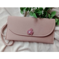 Zgaszony róż kopertówka, kopertówka pudrowy brudny róż, kopertówka do ręki