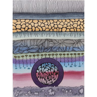 AKWARELA AKWARELKA OBRAZ ABSTRAKCJA PT: PODZIEMNY KRĄG