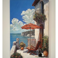 Przytulny balkon nad morzem.