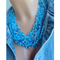 Naszyjnik Niebieski Krótkie Korale