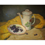 DZBANEK Z TALERZEM BORÓWEK OTULONE ŻÓŁCIENIĄ