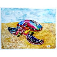 Żółw lądowy, akwarela .