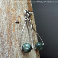 LEŚNE kolczyki z serafinitu i srebra