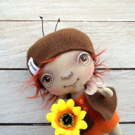 Lala - ŻUCZEK, dekoracja tekstylna, OOAK, pocket doll