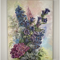 Niebieskie I fioletowe kwiaty. Romantyczny bukiet.