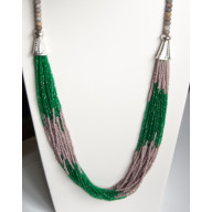 Naszyjnik z drobnych koralików szklanych i jaspisu