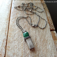 w GŁĘBOKIEJ ZIELENI naszyjnik z malachitu i srebra