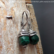 w GŁĘBOKIEJ ZIELENI kolczyki z malachitu i srebra