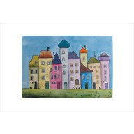 Akwarela Akwarelka Obraz pt: Kocie Miasteczko