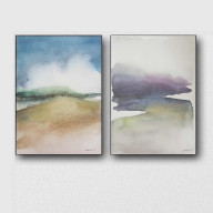 Pejzaże-dwie akwarele