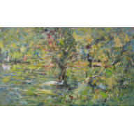 Wierzby w smugach mgły, 100x60