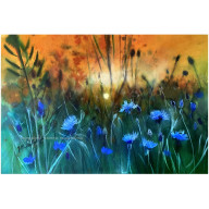 Pożegnanie dnia (akwarela w oprawie)