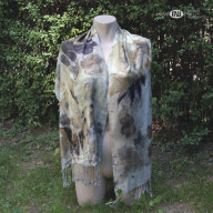 SZAL EKO-DRUK - BAWEŁNA BLADONIEBIESKA