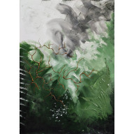 Zieleń abstrakcja biuro złoto