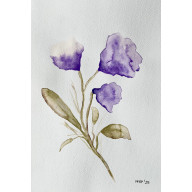 Fioletowy Kwiat A4 - akwarela