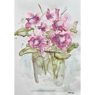 Różowy bukiet A4 - akwarela