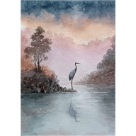 W porannej mgiełce, Akwarela A4