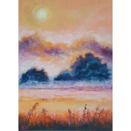 Pejzaż - rysunek pastelami