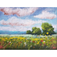 LETNIA ŁĄKA - RYSUNEK PASTELAMI