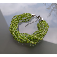 BRANSOLETKA KORALIKI FIRE FASETOWANE KIWI KOLOR BRA25.4