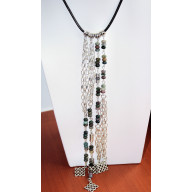 Nszyjnik na rzemieniu z agatu afrykańskiego