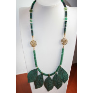 Nszyjnik z matowego jadeitu i jaspisu aqua terra