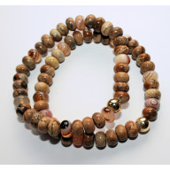 Komplet dwóch bransoletek z jaspisu jesiennego