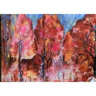 JESIENNE ZAUROCZENIE, OBRAZ AKRYLOWY NA PŁÓTNIE 70X50X2 CM