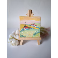 Miniaturowy pejzaż z Kościółkiem