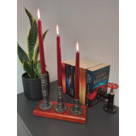 Świecznik Loftowy 3-ramienny drewno/metal F003_1-W2 Loft