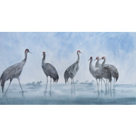 Żurawie w błękitach (54,5x29,5cm)