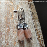 PEACH MOUSSE kolczyki z kamienia słonecznego i srebra