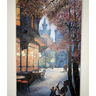 Jesienny jazz. Saksofonista i wieczorne miasto.