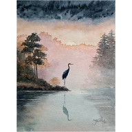 W brzasku poranka, Akwarela 24x32 cm