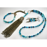 Naszyjnik ,bransoletkai kolczyki -komplet