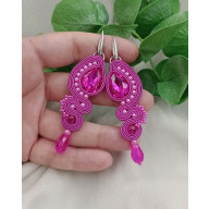 Kolczyki fuksja na wesele, przyjęcie, ślub, fuksjowe kolczyki, klipsy fuksja