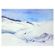 Pejzaż górski - obraz akwarelowy