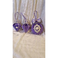 Fioletowa bombka z różą 3d biżuteryjne królewskie bajki 2025