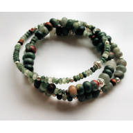 Komplet trzech bransoletek z jaspisu na gumce