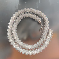 NASZYJNIK BIAŁY CRYSTAL SZNUR