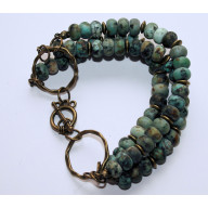 Potrójna bransoletka z jaspisu aqua