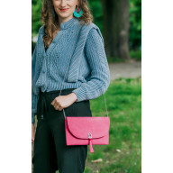 RÓŻOWA KOPERTÓWKA, RÓŻOWA TOREBKA Z ŁAŃCUSZKIEM, KOPERTÓWKA NA RAMIĘ