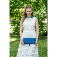 Niebieska kopertówka, kobaltowa torebka z łańcuszkiem, chabrowa kopertówka na ramię