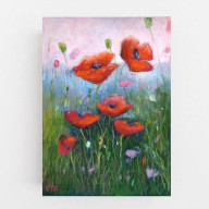 MAKOWA ŁĄKA - RYSUNEK PASTELAMI