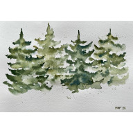 Choinki A4 - akwarela