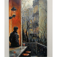 Późna jesień w mieście. Zamyślony.