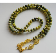 Długie korale z żółtego turkusu