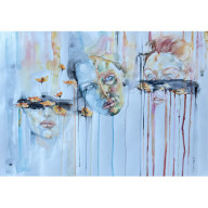 KOBIETA - JESIEŃ - AKWARELA